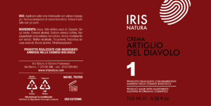 crema a base di artiglio del diavolo
