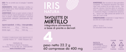 tavolette di mirtillo