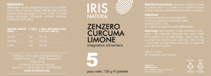 integratore alimentare a base di zenzero, curcuma e limone 150g