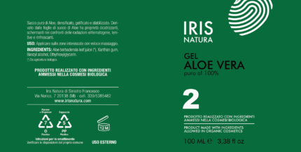 gel al puro estratto di aloe vera 100ml